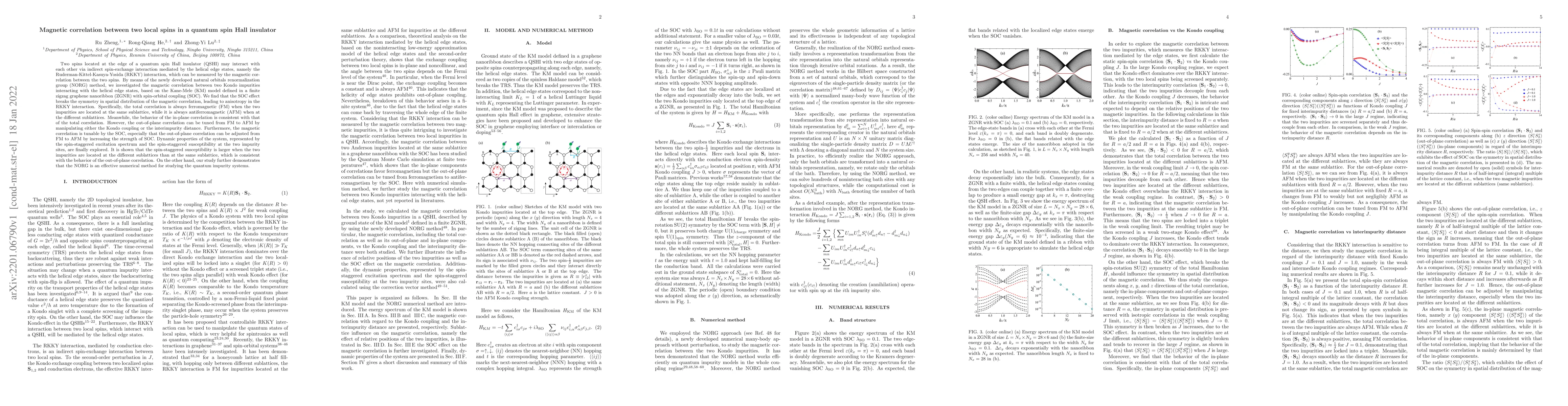 Thumbnail for Magnetic correlation between two local spins in a quantum spin Hall
  insulator