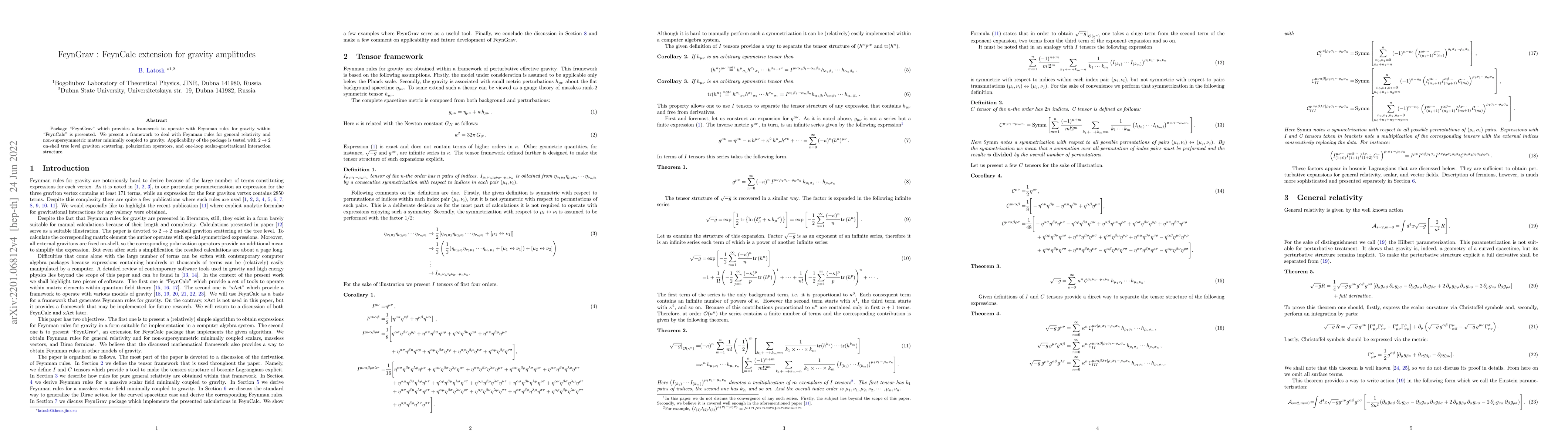 Thumbnail for FeynGrav : FeynCalc extension for gravity amplitudes