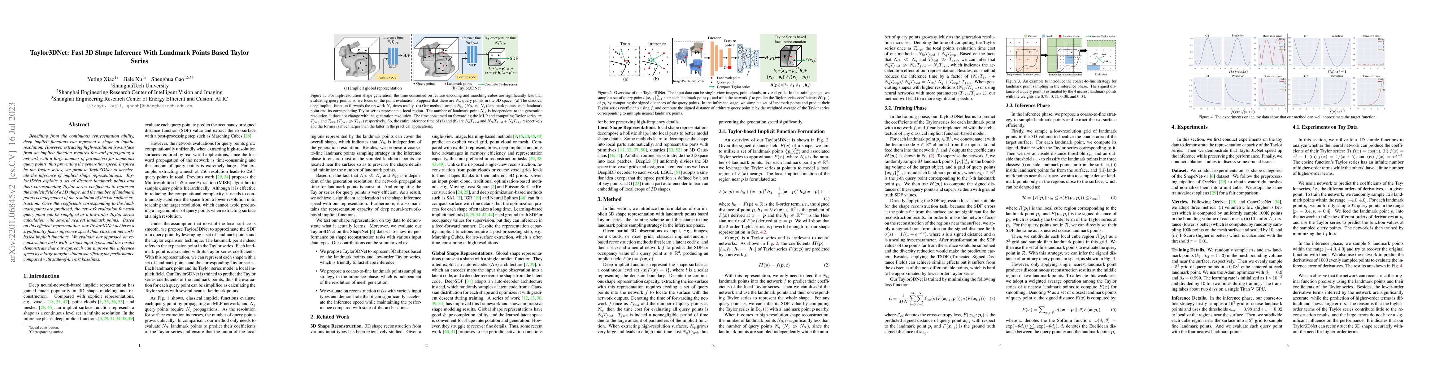 Thumbnail for Taylor3DNet: Fast 3D Shape Inference With Landmark Points Based Taylor
  Series