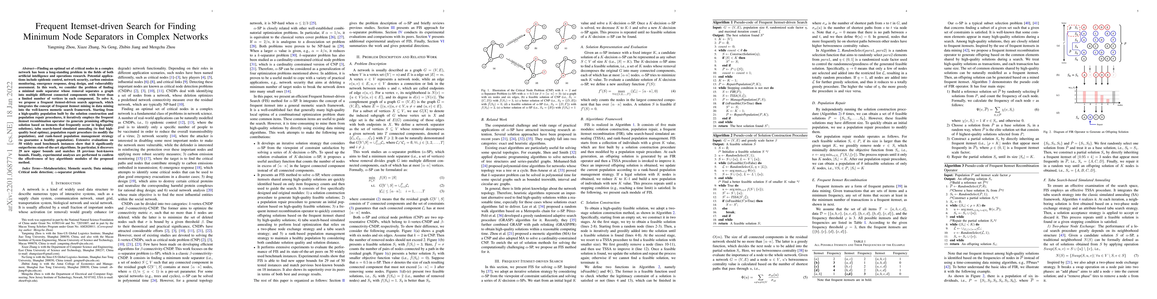 Thumbnail for Frequent Itemset-driven Search for Finding Minimum Node Separators in
  Complex Networks
