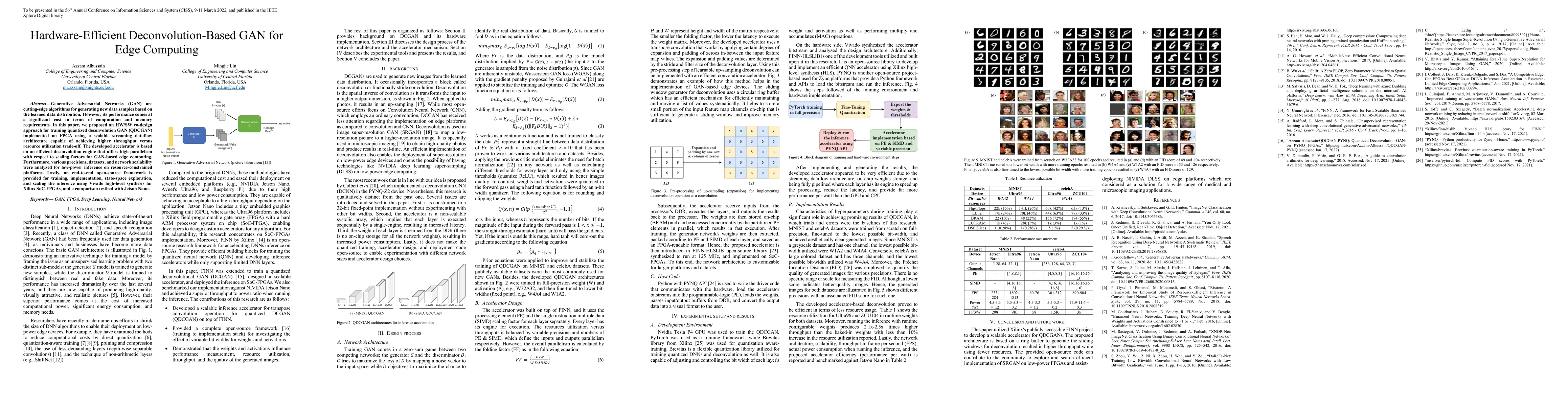 Thumbnail for Hardware-Efficient Deconvolution-Based GAN for Edge Computing