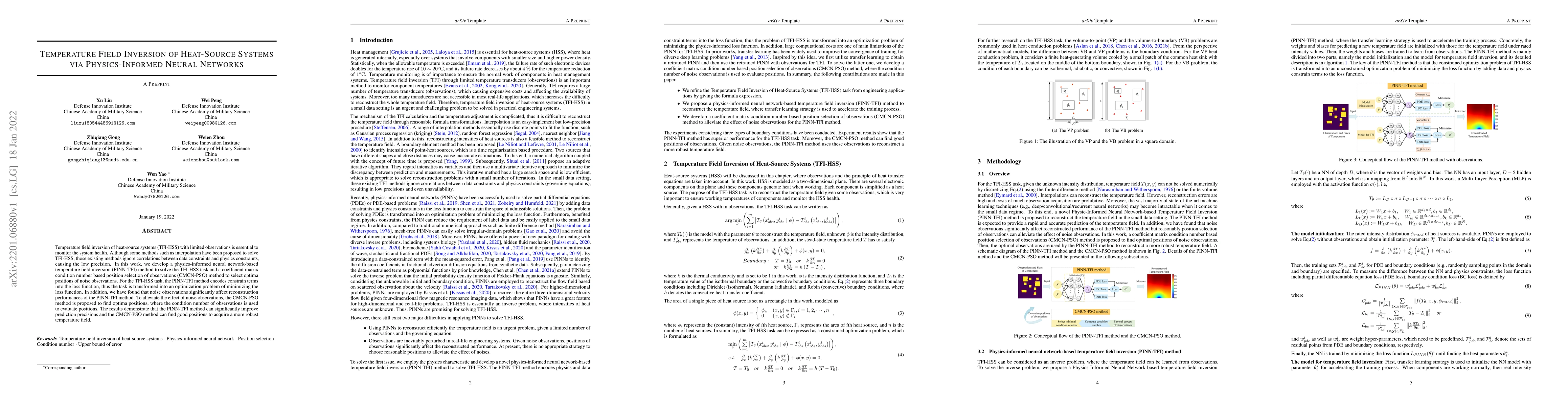Thumbnail for Temperature Field Inversion of Heat-Source Systems via Physics-Informed
  Neural Networks