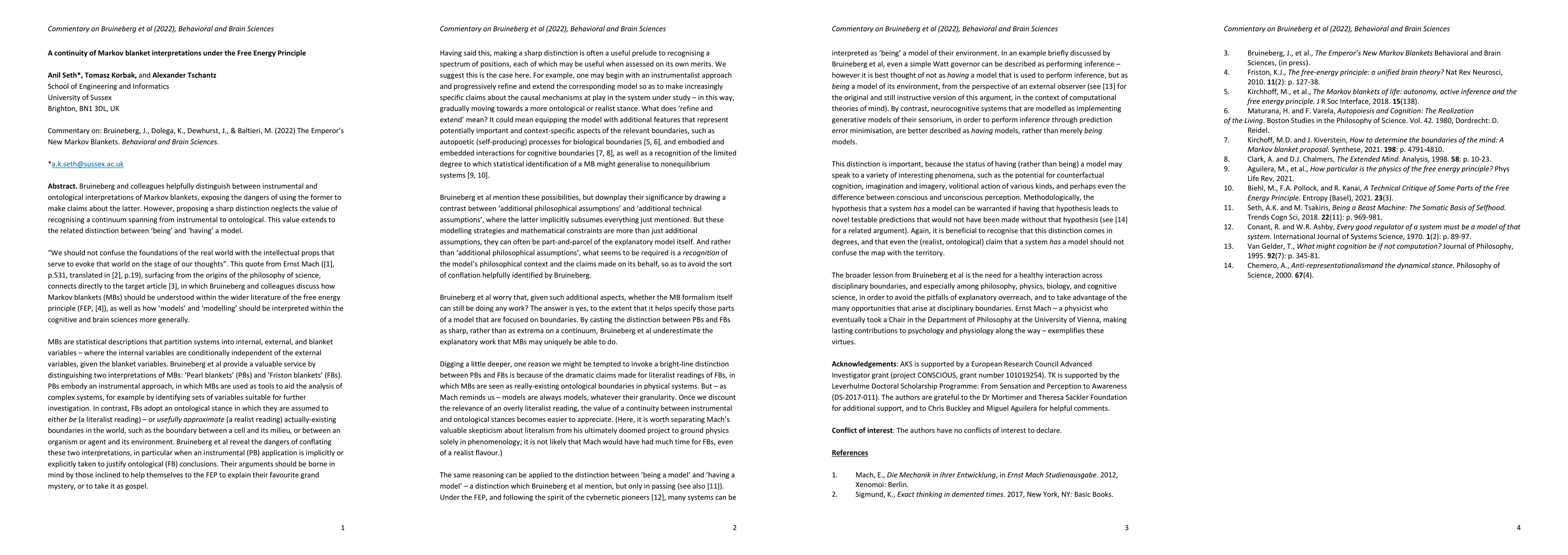 Thumbnail for A continuity of Markov blanket interpretations under the Free Energy
  Principle