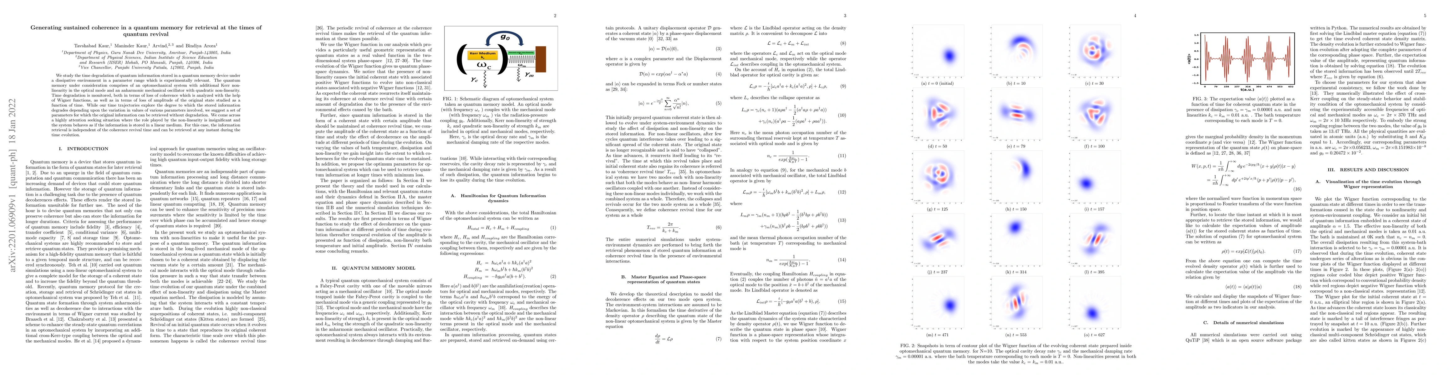 Thumbnail for Generating sustained coherence in a quantum memory for retrieval at the
  times of quantum revival