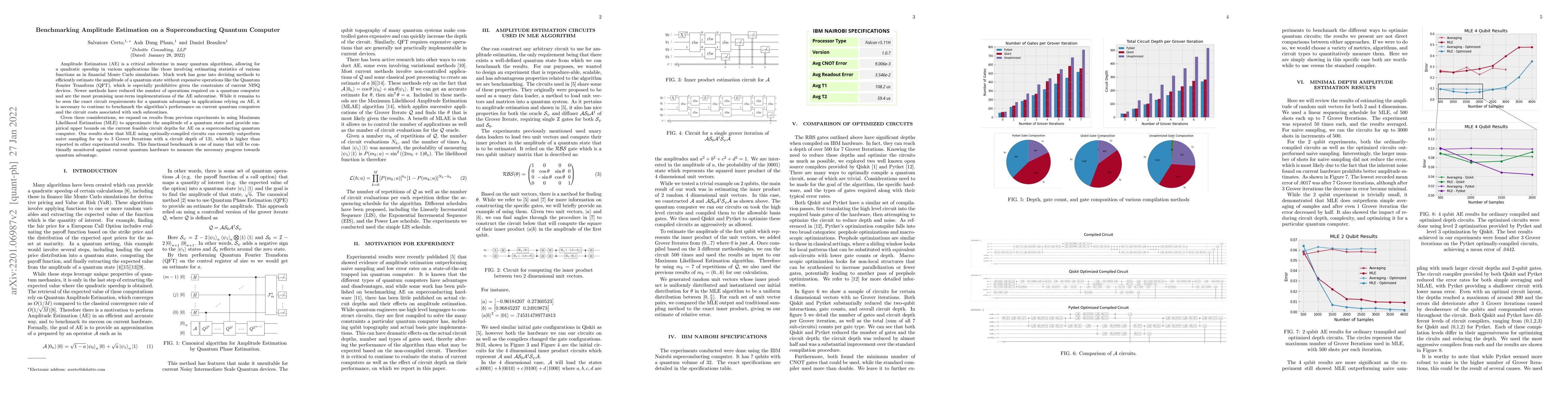 Thumbnail for Benchmarking Amplitude Estimation on a Superconducting Quantum Computer