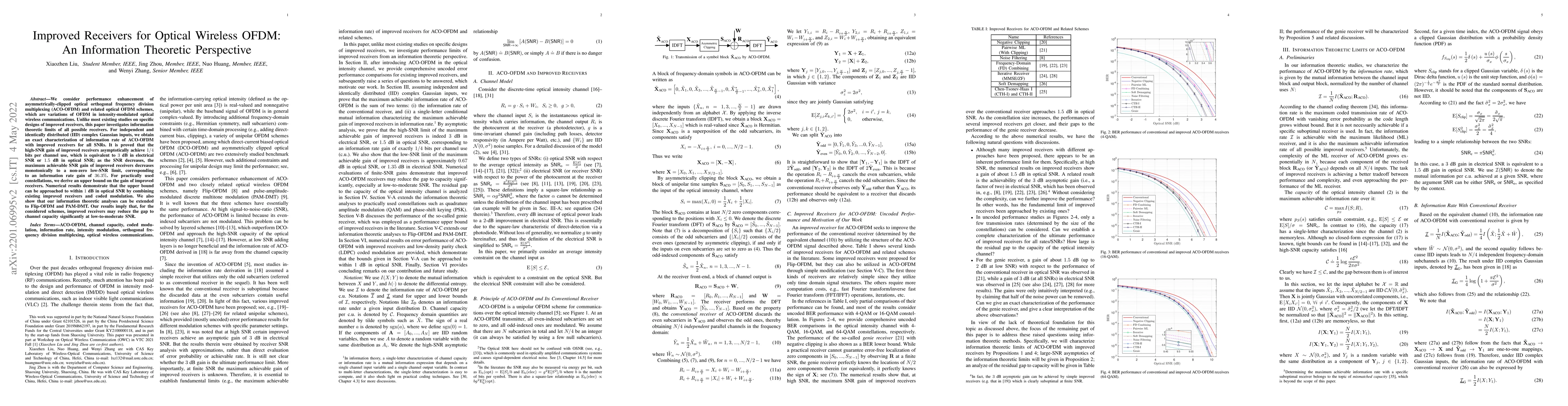 Thumbnail for Improved Receivers for Optical Wireless OFDM: An Information Theoretic
  Perspective