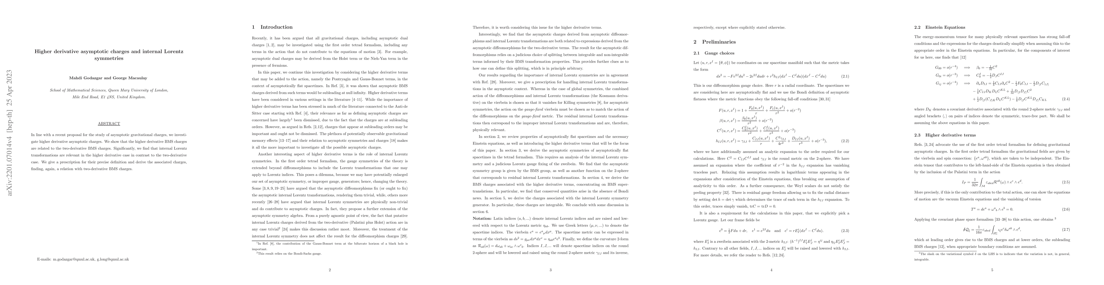 Thumbnail for Higher derivative asymptotic charges and internal Lorentz symmetries