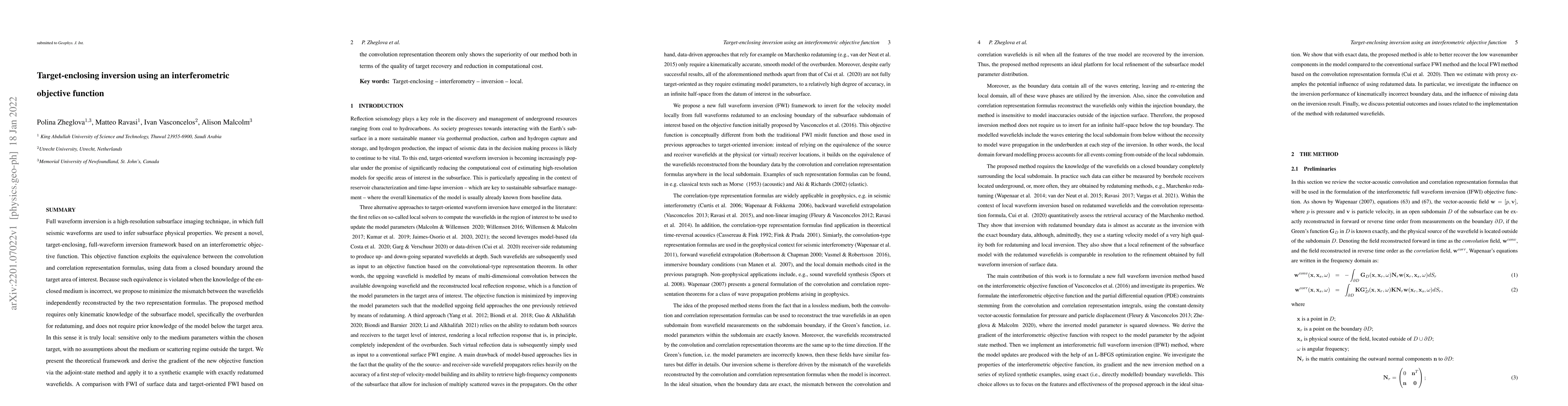 Thumbnail for Target-enclosing inversion using an interferometric objective function