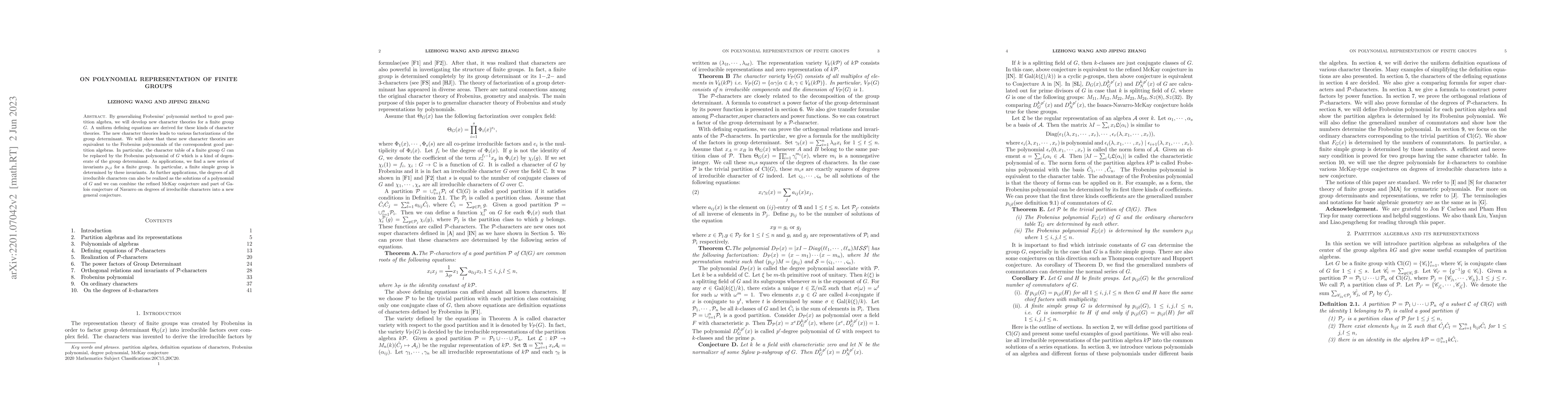 Thumbnail for On polynomial representations of finite groups