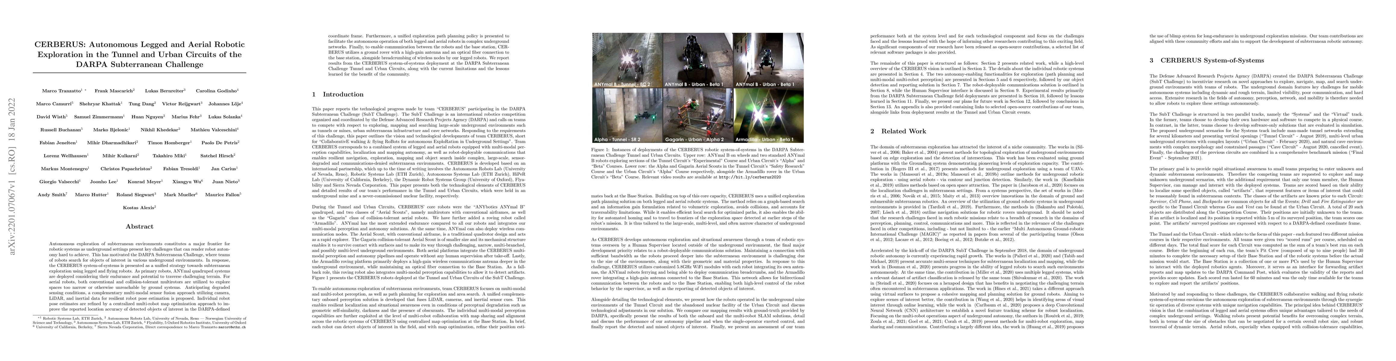 Thumbnail for CERBERUS: Autonomous Legged and Aerial Robotic Exploration in the Tunnel
  and Urban Circuits of the DARPA Subterranean Challenge