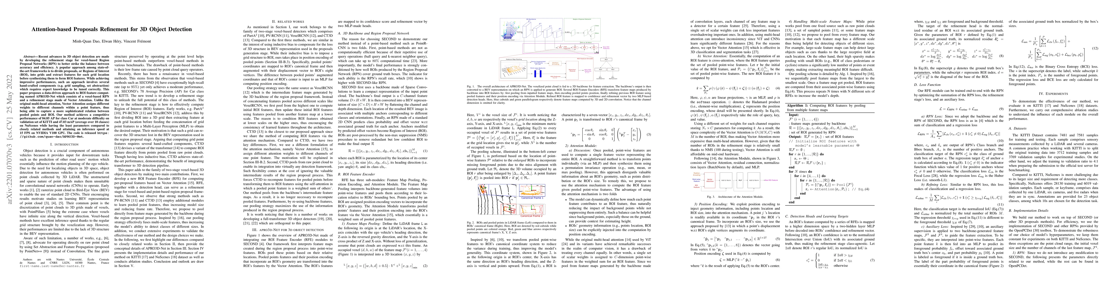Thumbnail for Attention-based Proposals Refinement for 3D Object Detection