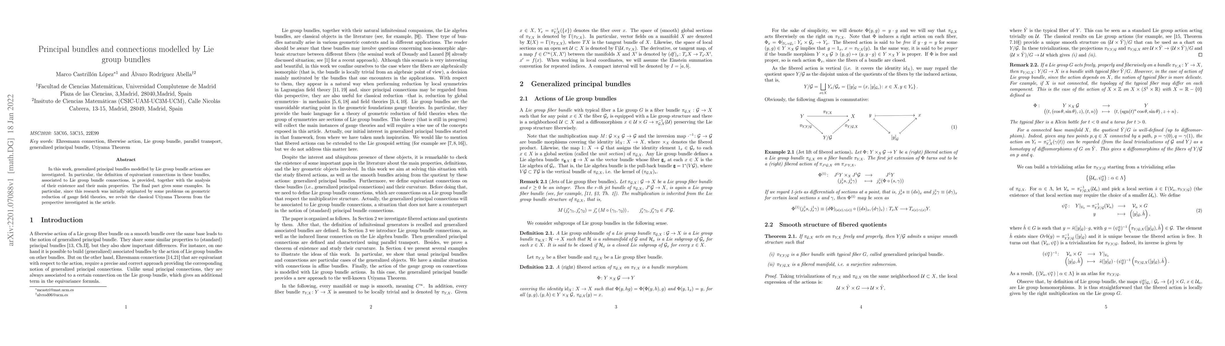 Thumbnail for Principal bundles and connections modelled by Lie group bundles