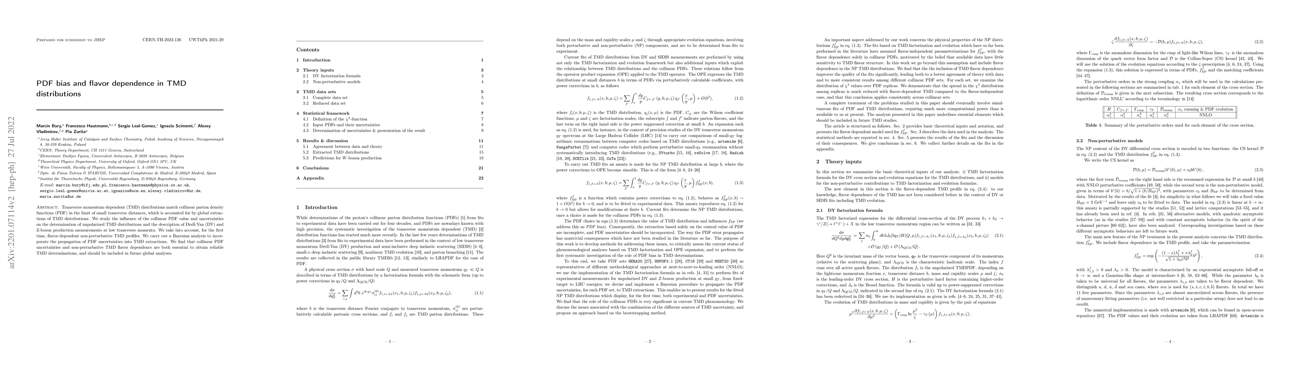 Thumbnail for PDF bias and flavor dependence in TMD distributions