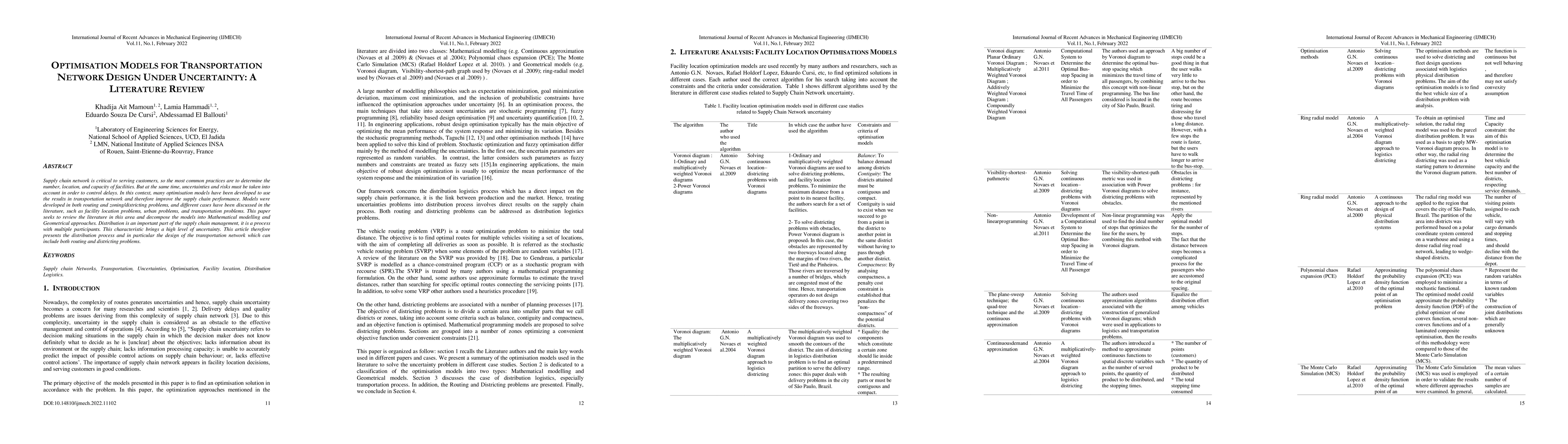 Thumbnail for Optimisation models for Transportation Network Design under
  Uncertainty:a literature review