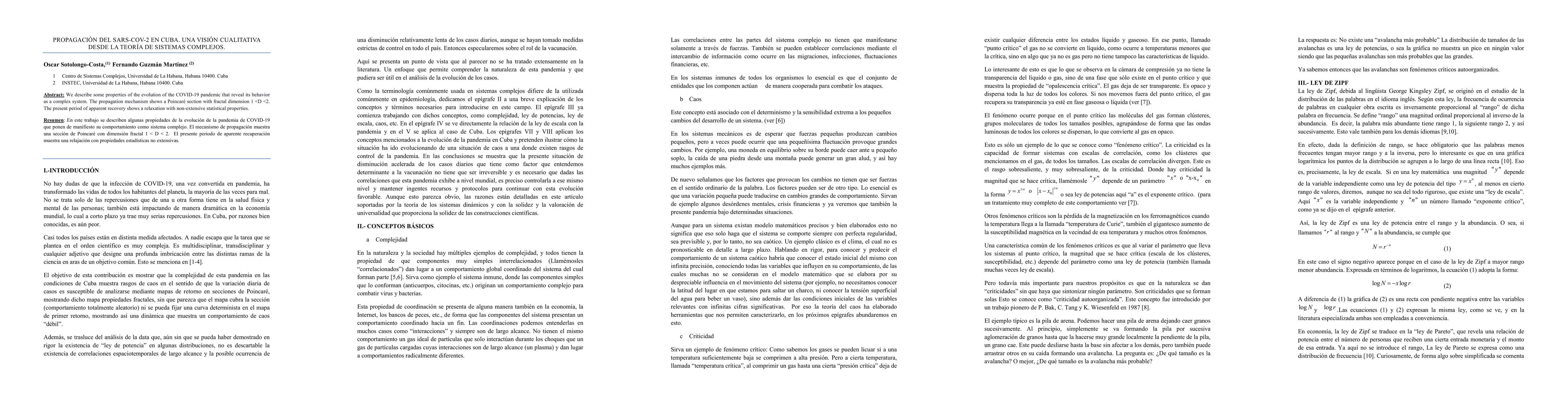 Thumbnail for Propagacion del SARS-COV-2 en Cuba. Una vision cualitativa desde la
  Teoria de Sistemas Complejos
