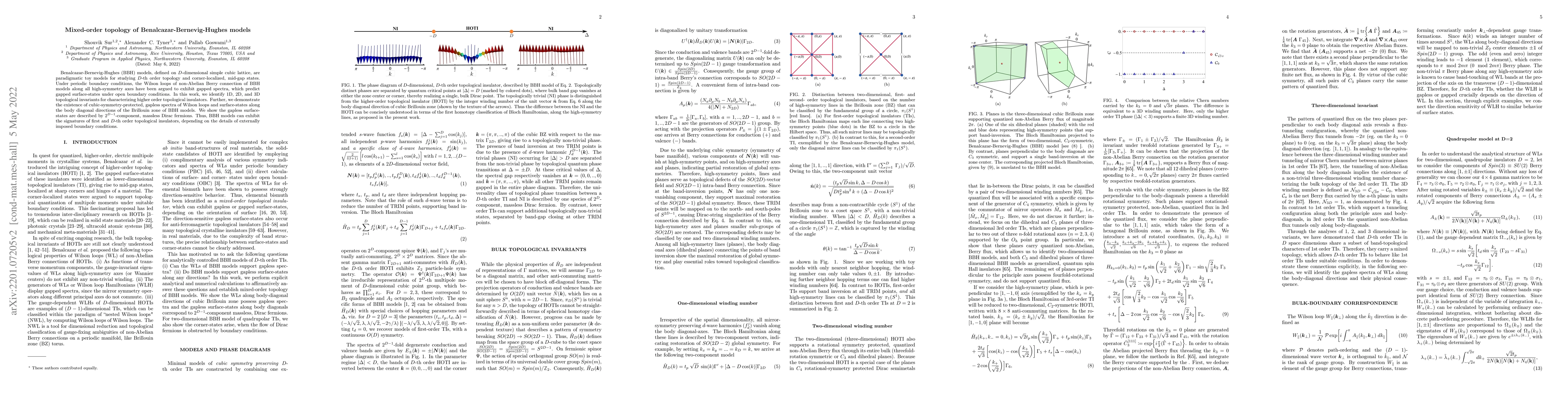 Thumbnail for Mixed-order topology of Benalcazar-Bernevig-Hughes models