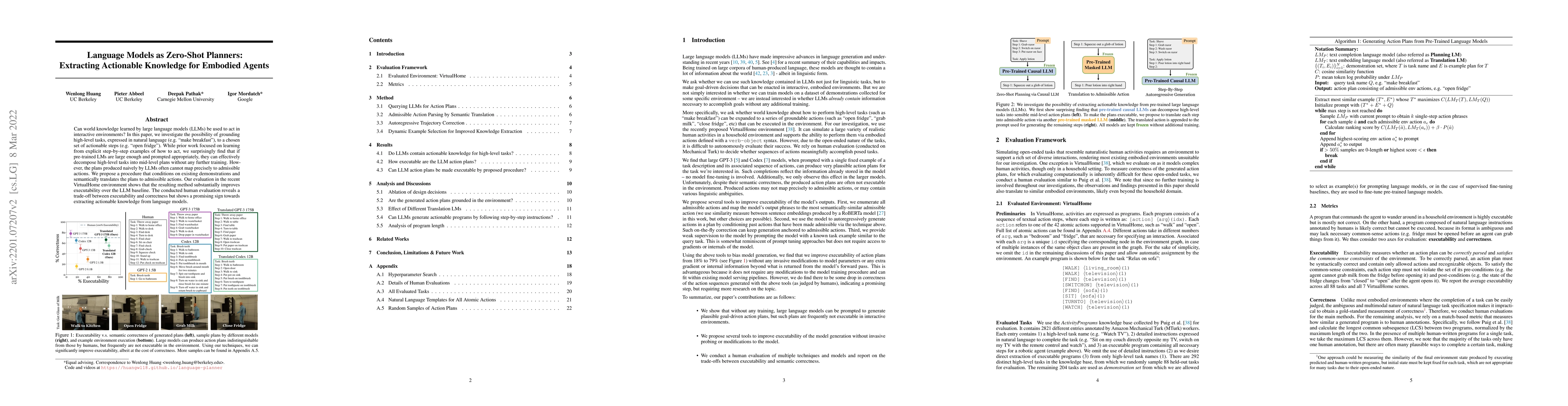 Thumbnail for Language Models as Zero-Shot Planners: Extracting Actionable Knowledge
  for Embodied Agents