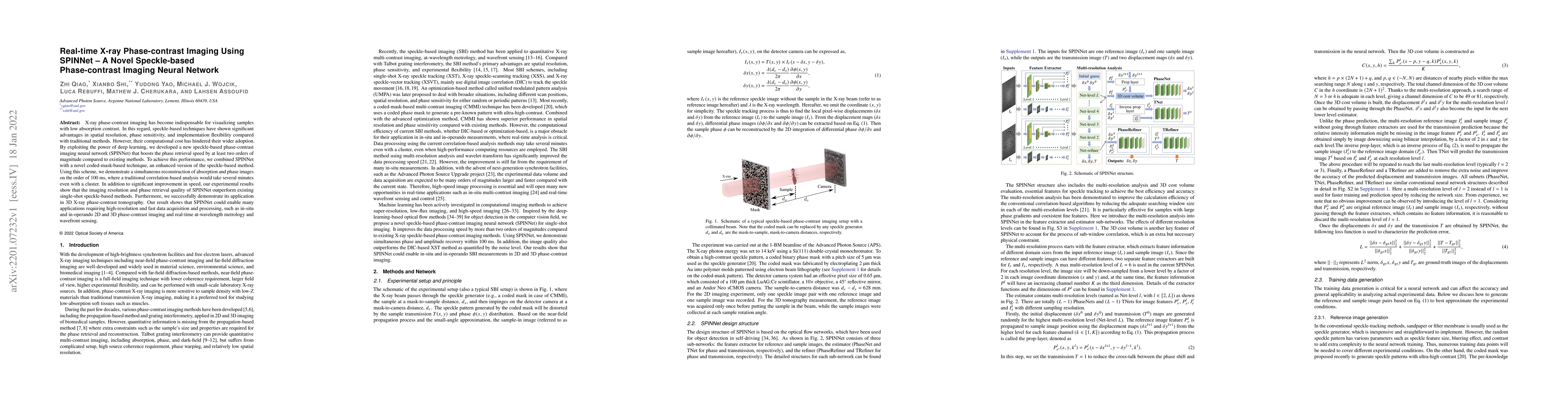 Thumbnail for Real-time X-ray Phase-contrast Imaging Using SPINNet -- A Speckle-based
  Phase-contrast Imaging Neural Network