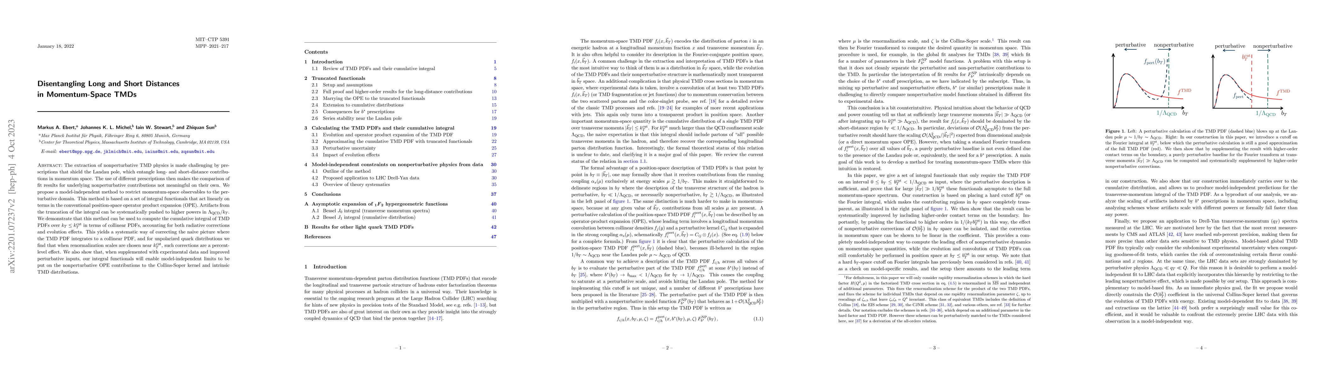Thumbnail for Disentangling Long and Short Distances in Momentum-Space TMDs