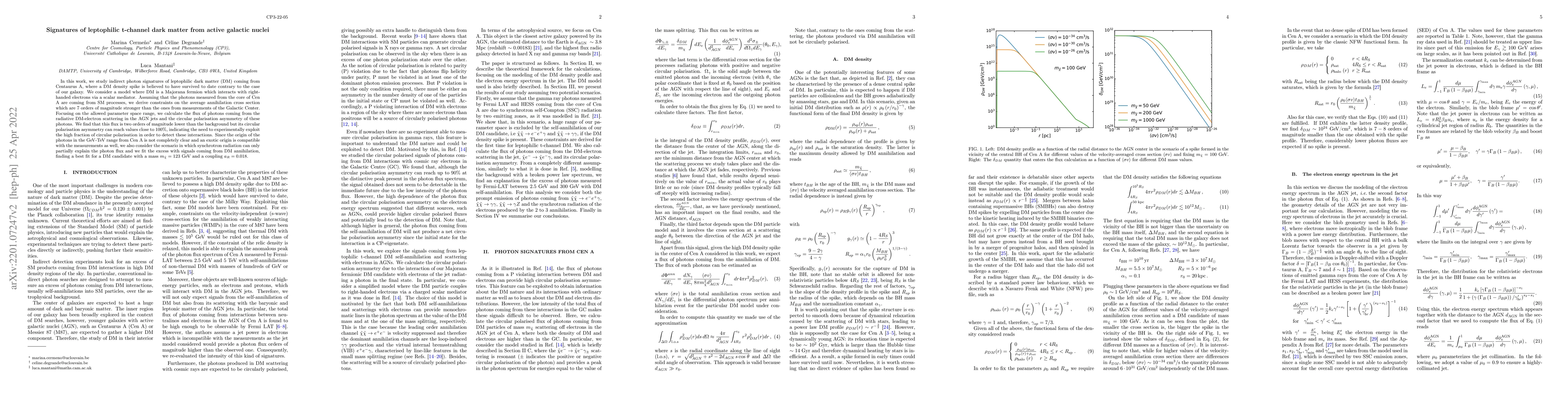 Thumbnail for Signatures of leptophilic t-channel dark matter from active galactic
  nuclei