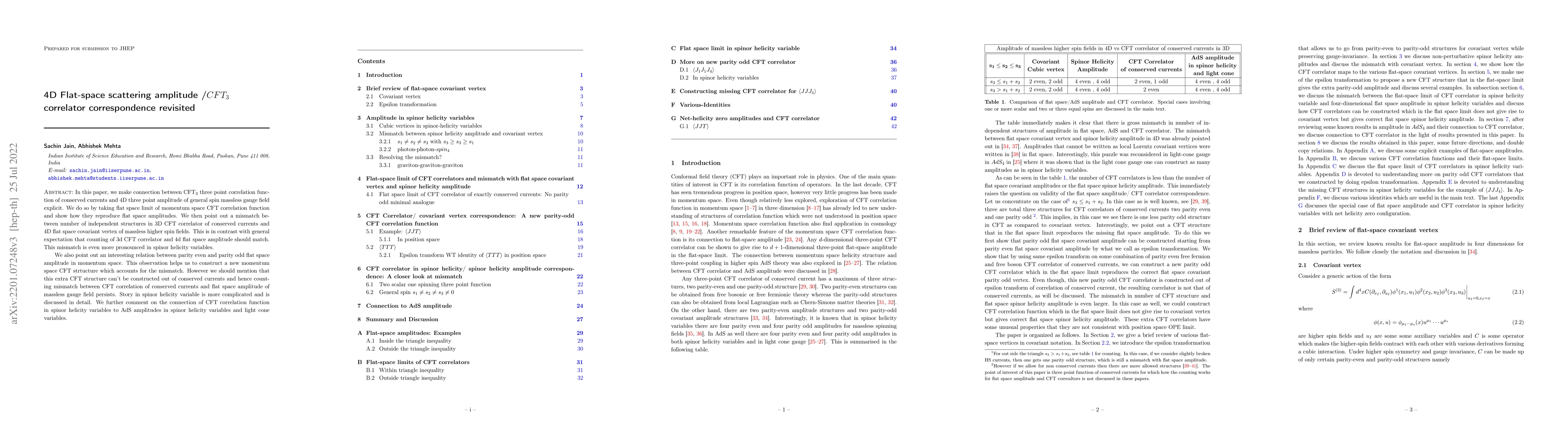 Thumbnail for 4D Flat-space scattering amplitude /$CFT_3$ correlator correspondence
  revisited