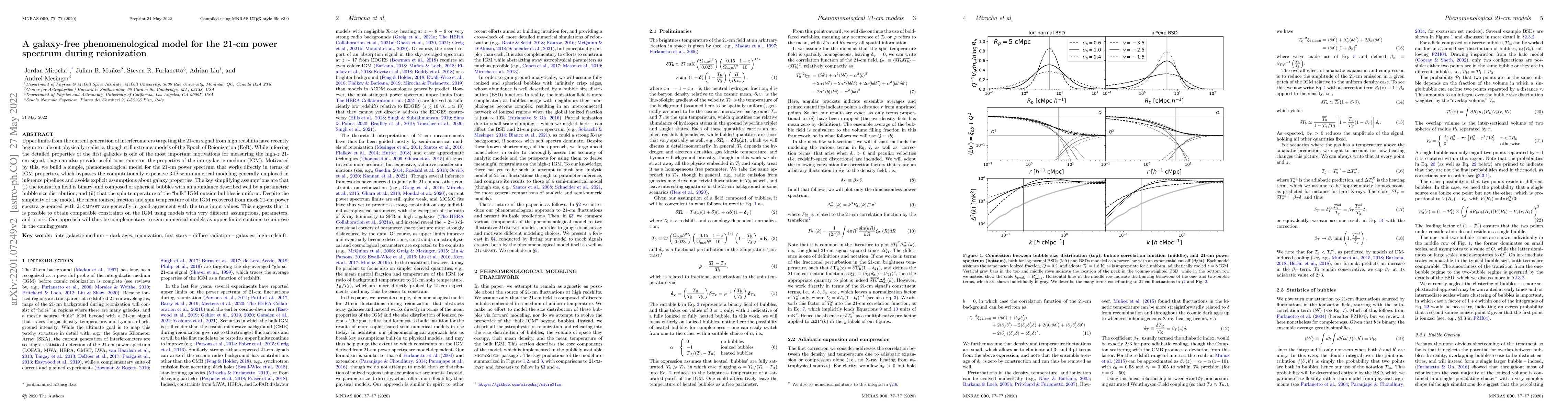 Thumbnail for A galaxy-free phenomenological model for the 21-cm power spectrum during
  reionization