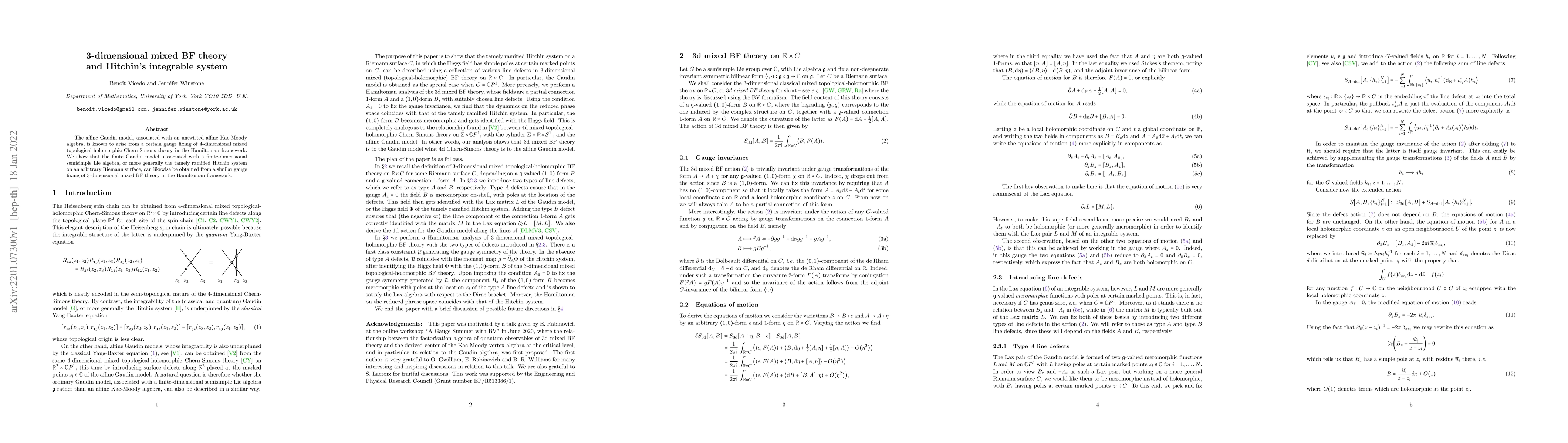 Thumbnail for 3-dimensional mixed BF theory and Hitchin's integrable system