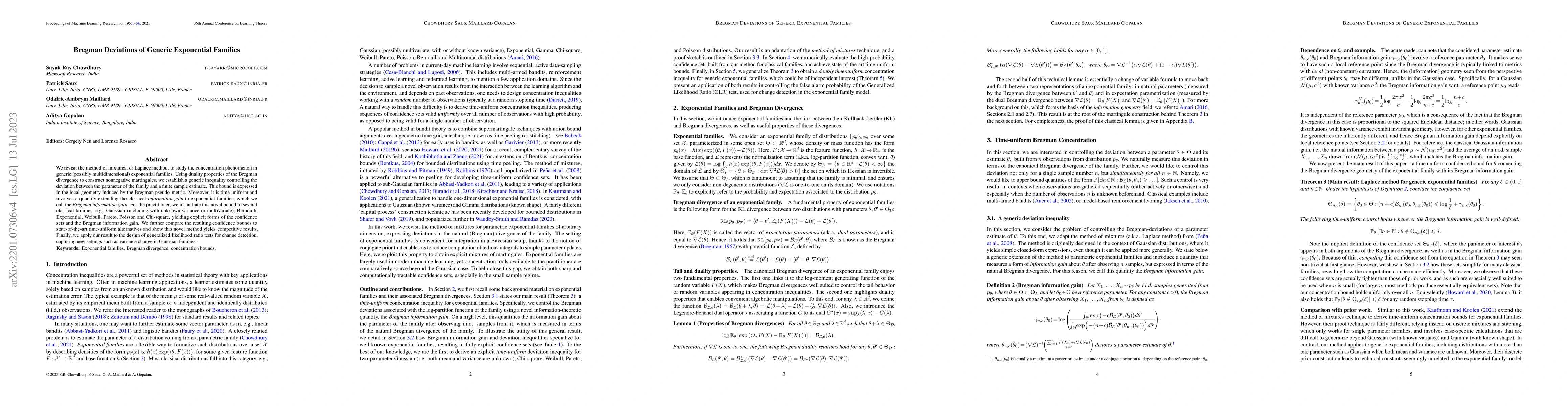 Thumbnail for Bregman Deviations of Generic Exponential Families