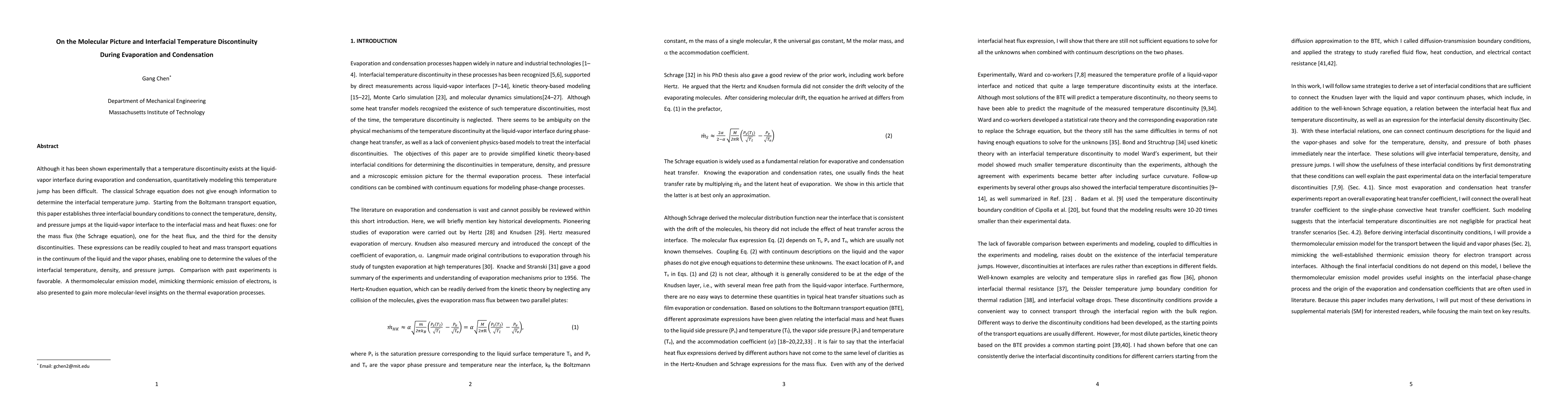 Thumbnail for On the Molecular Picture and Interfacial Temperature Discontinuity
  During Evaporation and Condensation