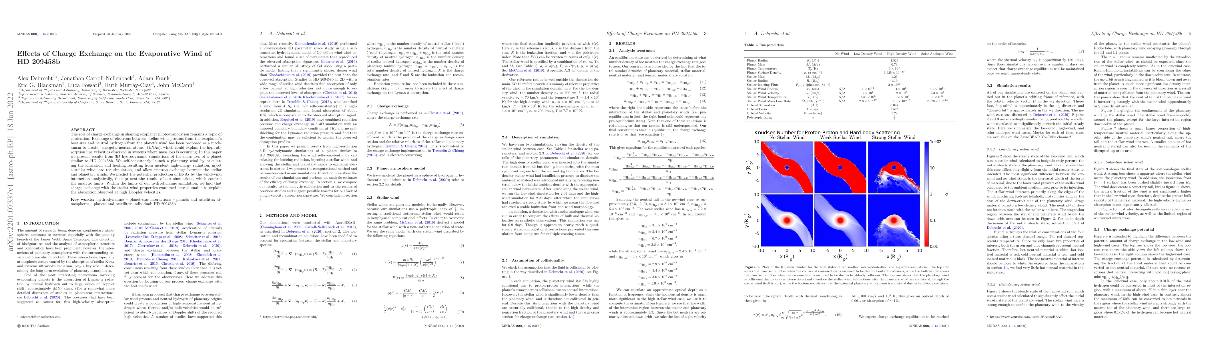 Thumbnail for Effects of Charge Exchange on the Evaporative Wind of HD 209458b