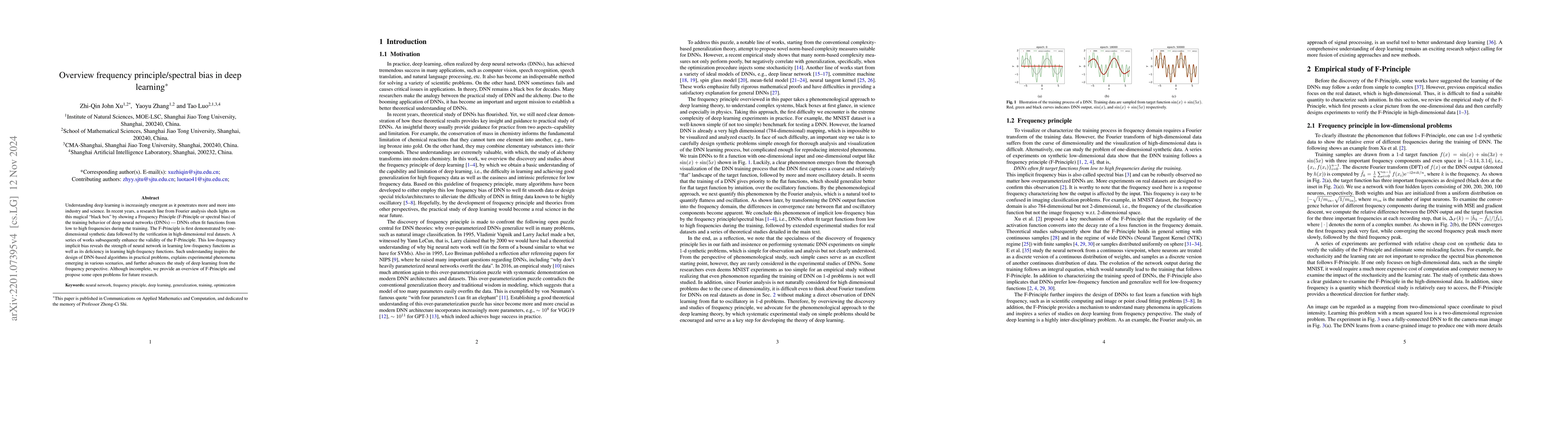 Thumbnail for Overview frequency principle/spectral bias in deep learning