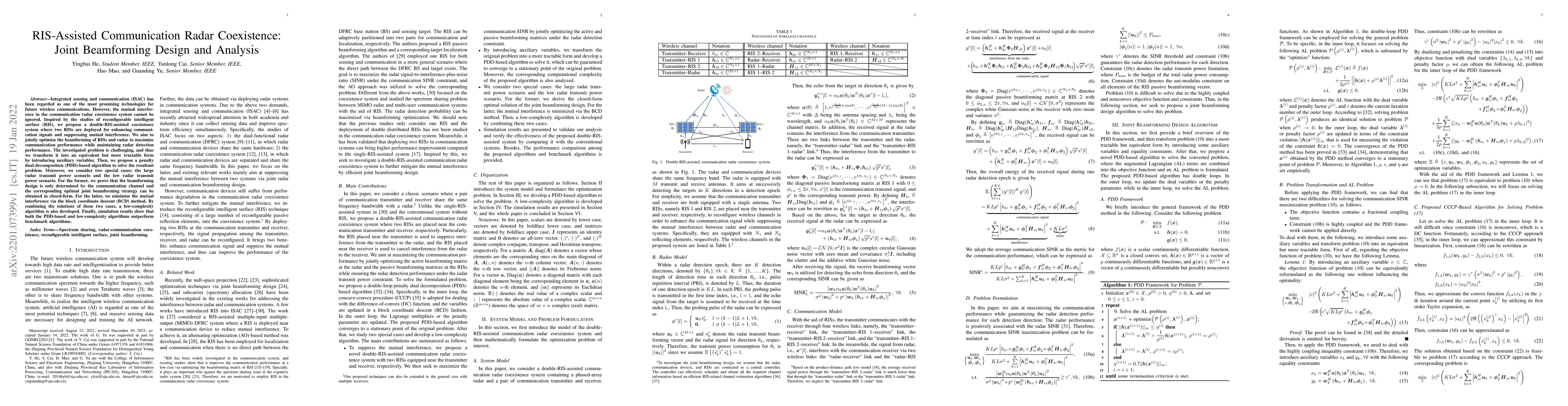 Thumbnail for RIS-Assisted Communication Radar Coexistence: Joint Beamforming Design
  and Analysis