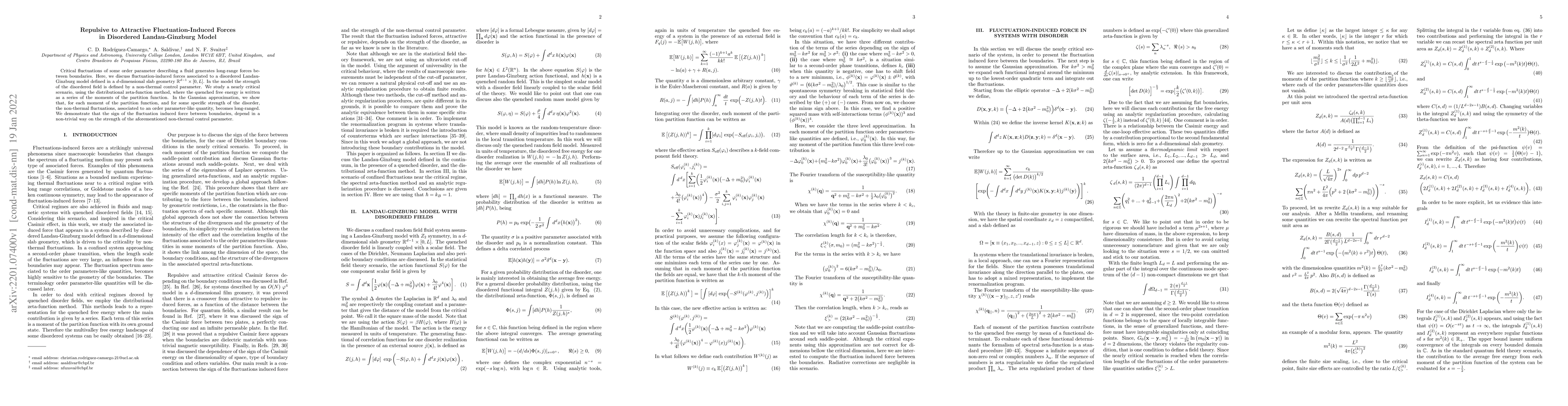 Thumbnail for Repulsive to Attractive Fluctuation-Induced Forces in Disordered
  Landau-Ginzburg Model