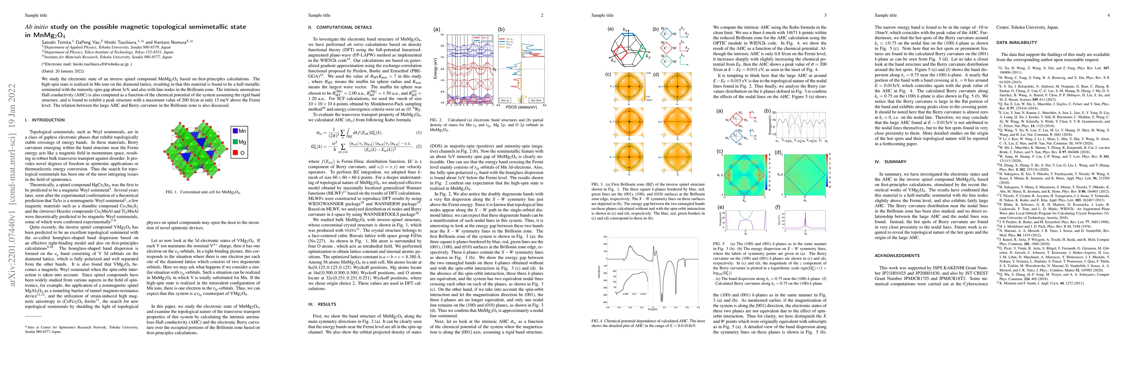 Thumbnail for Ab initio study on the possible magnetic topological semimetallic state
  in MnMg$_{2}$O$_{4}$}
