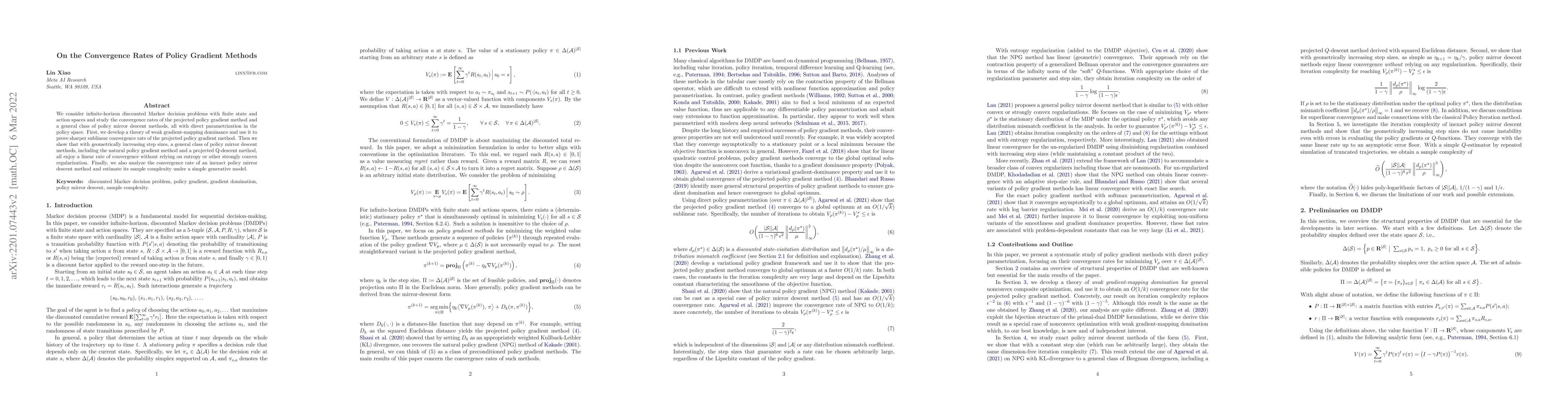 Thumbnail for On the Convergence Rates of Policy Gradient Methods