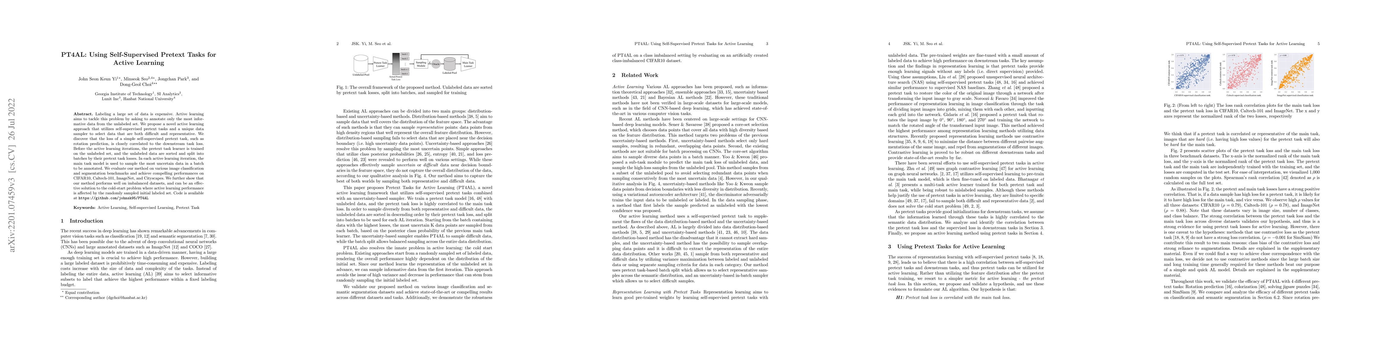 Thumbnail for PT4AL: Using Self-Supervised Pretext Tasks for Active Learning