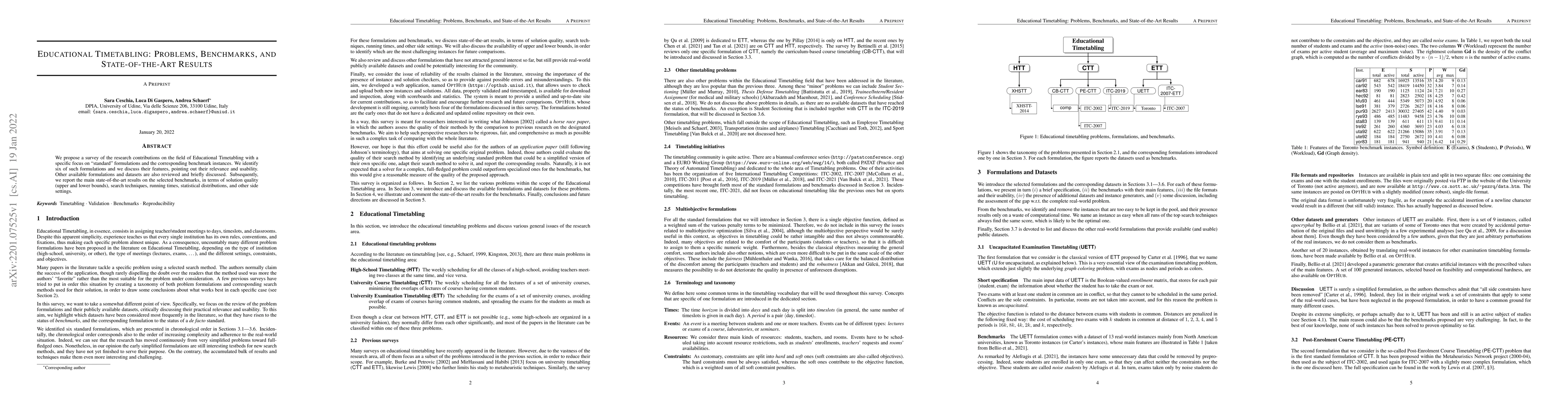 Thumbnail for Educational Timetabling: Problems, Benchmarks, and State-of-the-Art
  Results