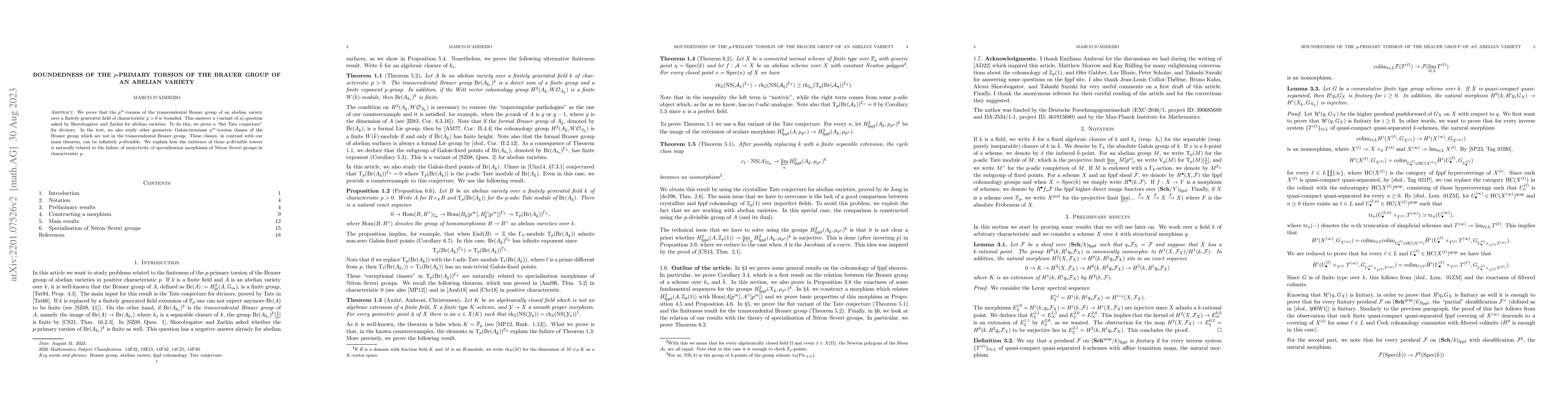 Thumbnail for Boundedness of the $p$-primary torsion of the Brauer group of an abelian
  variety