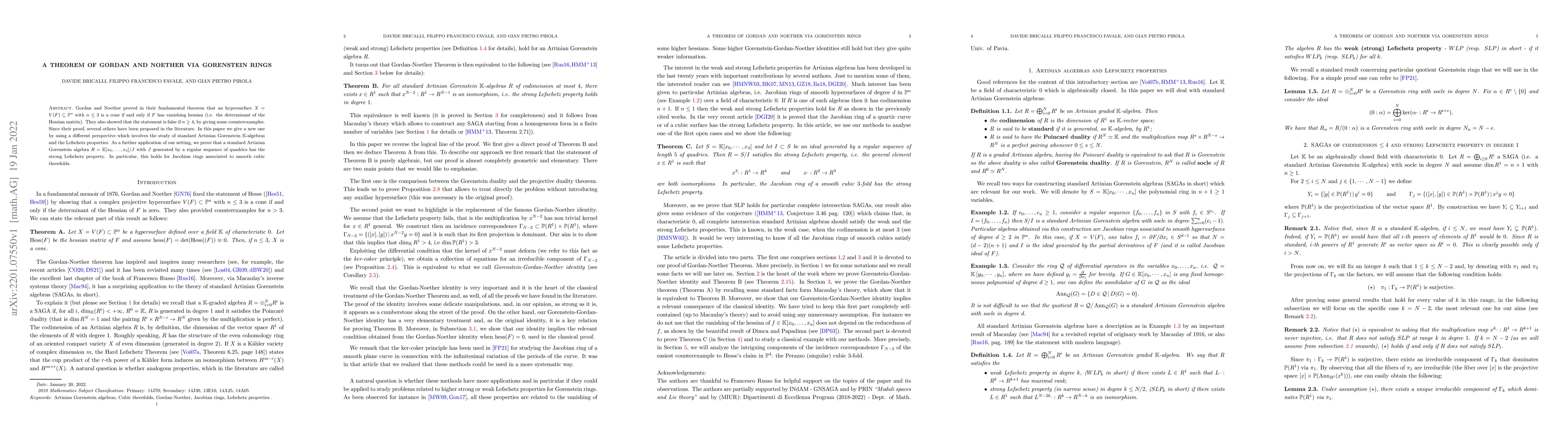 Thumbnail for A theorem of Gordan and Noether via Gorenstein rings