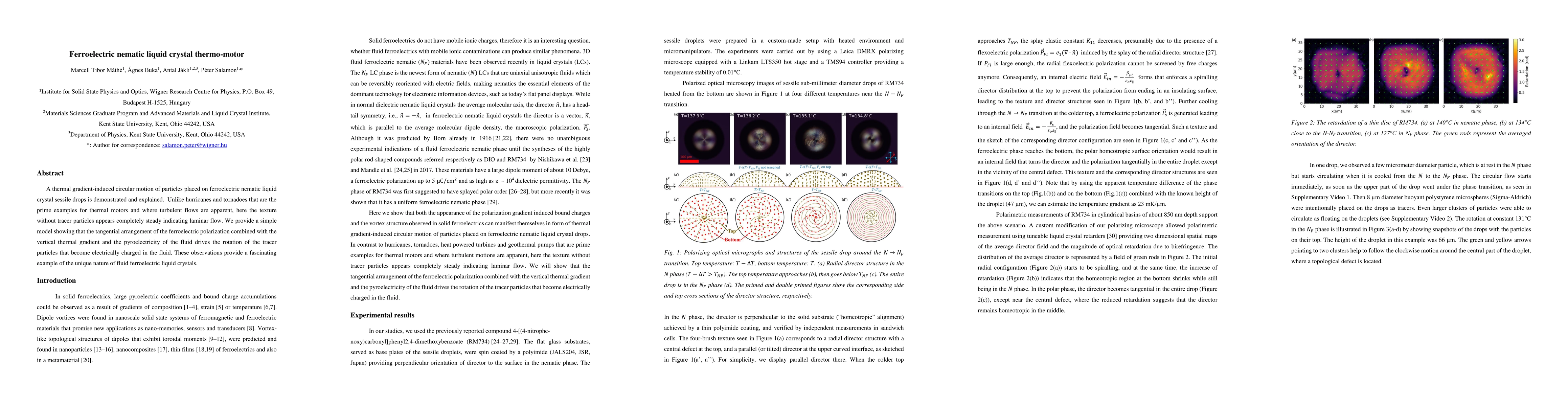 Thumbnail for Ferroelectric nematic liquid crystal thermo-motor