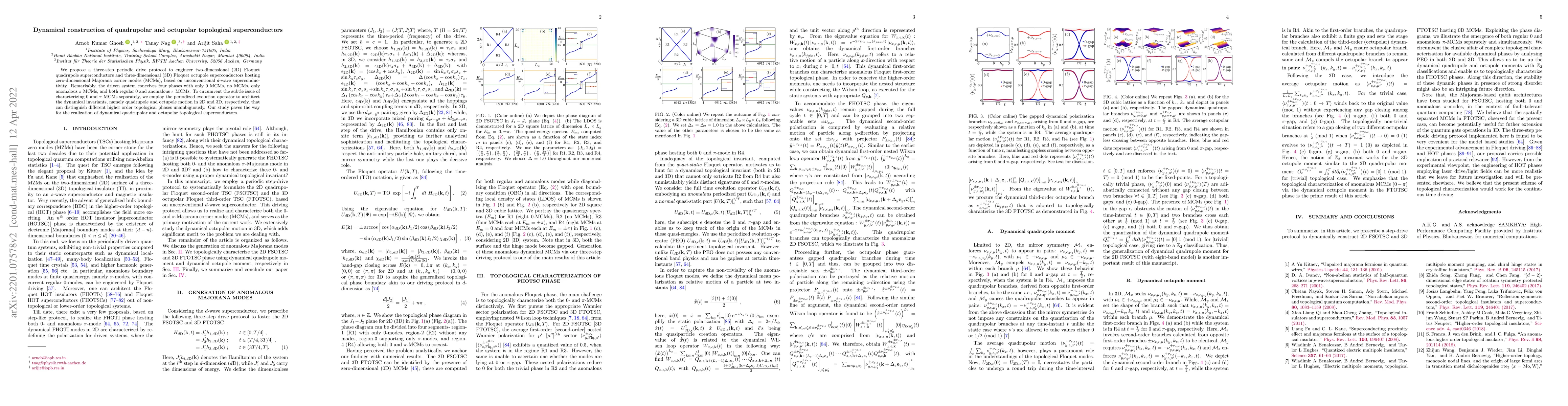 Thumbnail for Dynamical construction of Quadrupolar and Octupolar topological
  superconductors