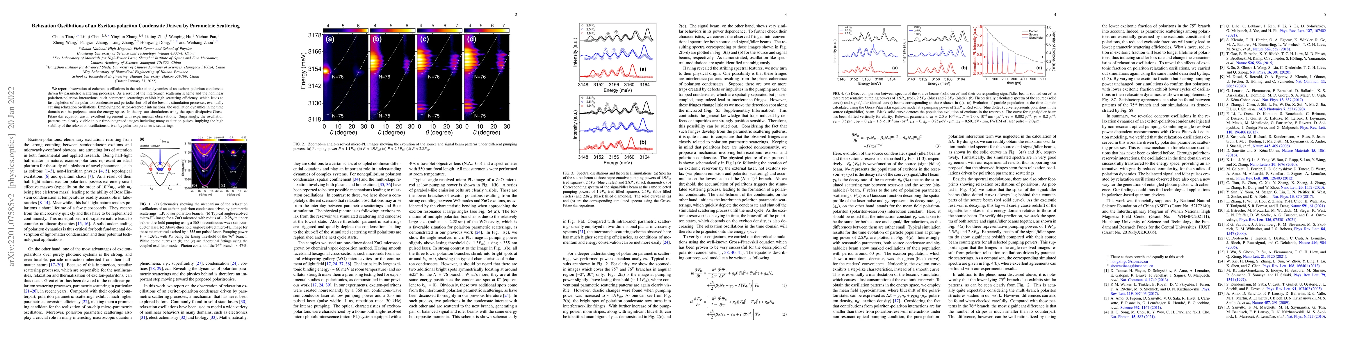 Thumbnail for Relaxation Oscillations of an Exciton-polariton Condensate Driven by
  Parametric Scattering