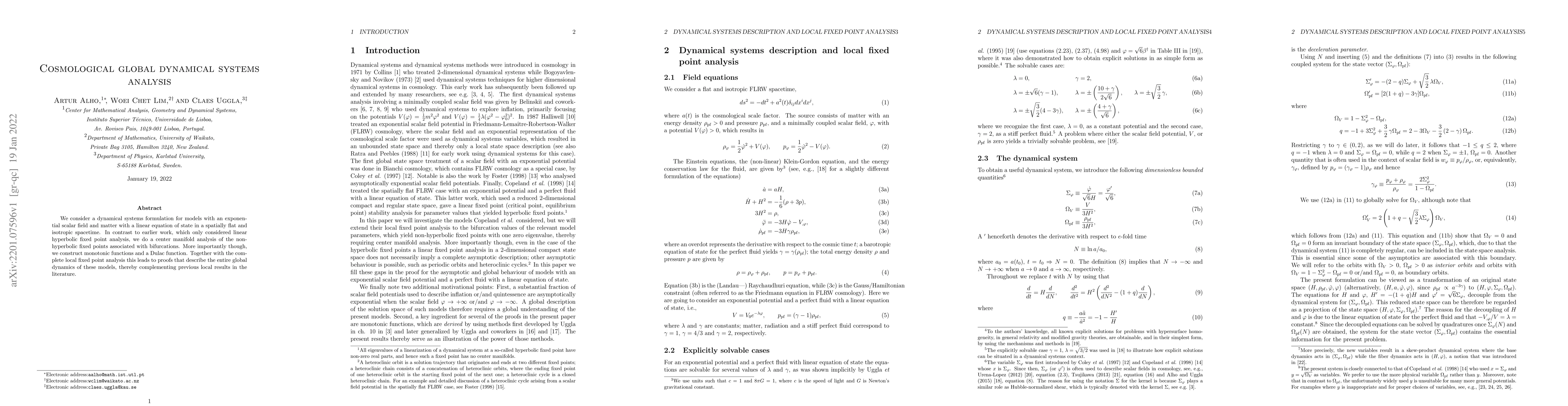 Thumbnail for Cosmological global dynamical systems analysis