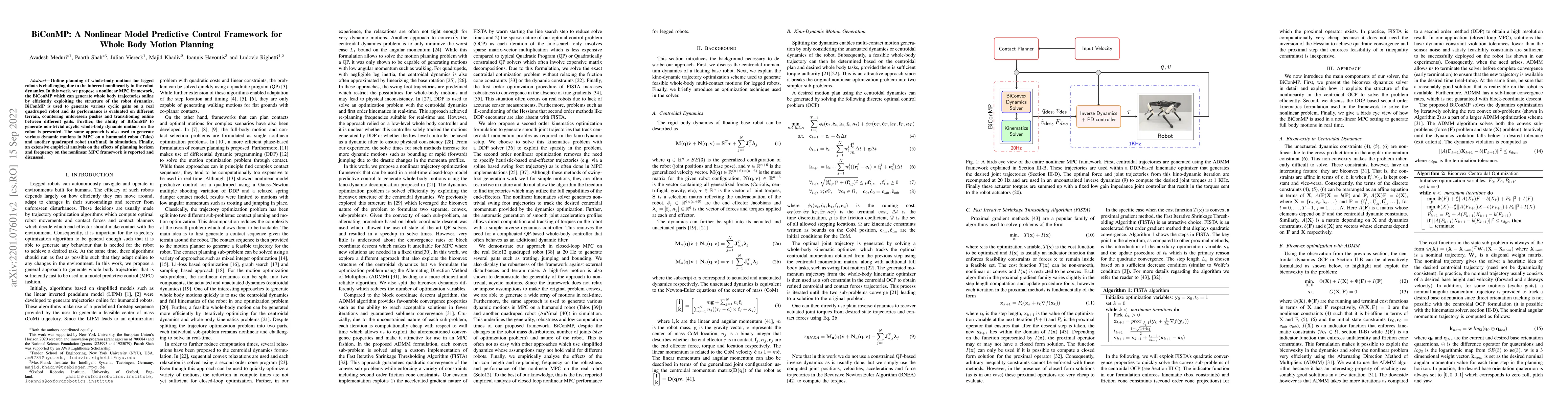 Thumbnail for BiConMP: A Nonlinear Model Predictive Control Framework for Whole Body
  Motion Planning