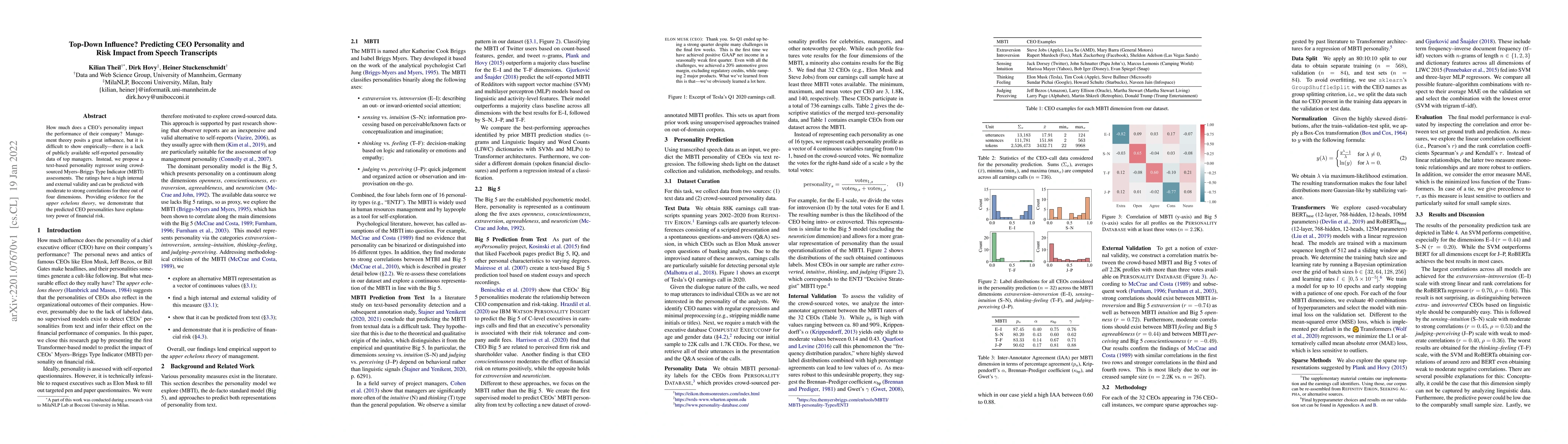 Thumbnail for Top-Down Influence? Predicting CEO Personality and Risk Impact from
  Speech Transcripts