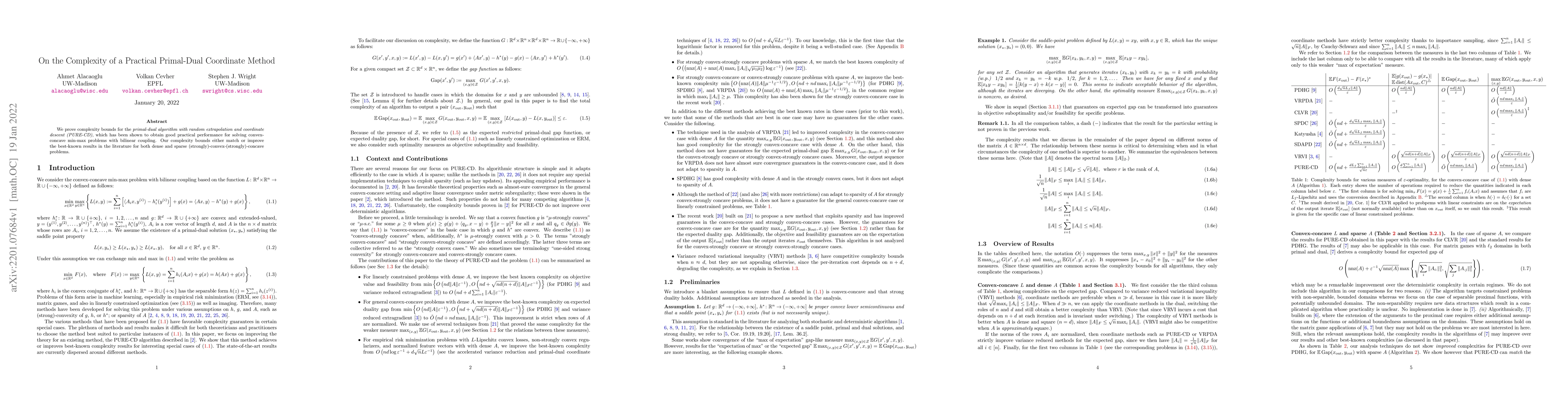 Thumbnail for On the Complexity of a Practical Primal-Dual Coordinate Method