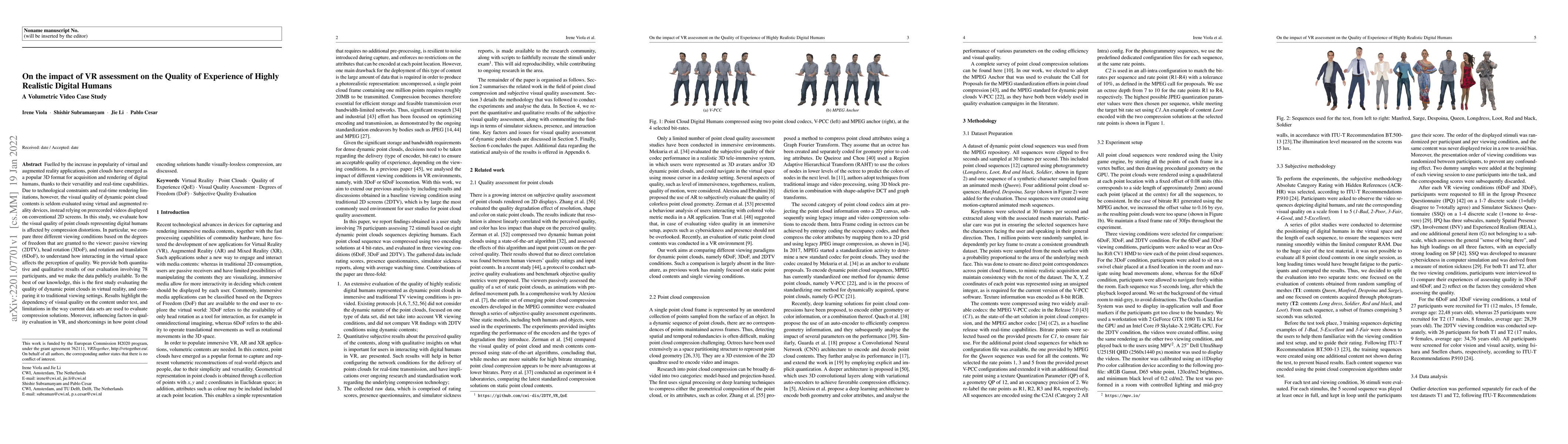 Thumbnail for On the impact of VR assessment on the Quality of Experience of Highly
  Realistic Digital Humans
