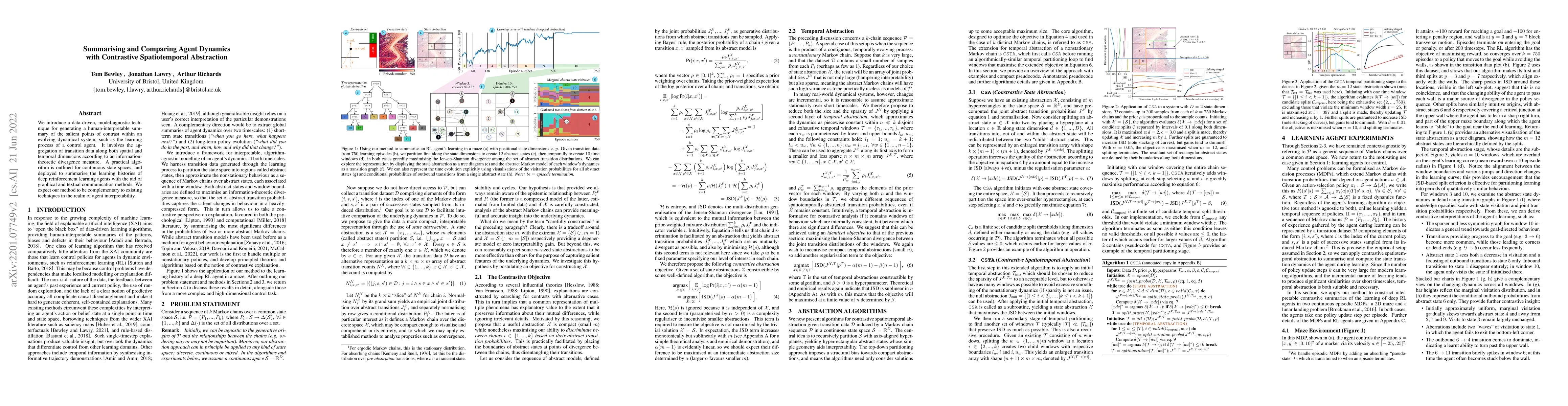 Thumbnail for Summarising and Comparing Agent Dynamics with Contrastive Spatiotemporal
  Abstraction