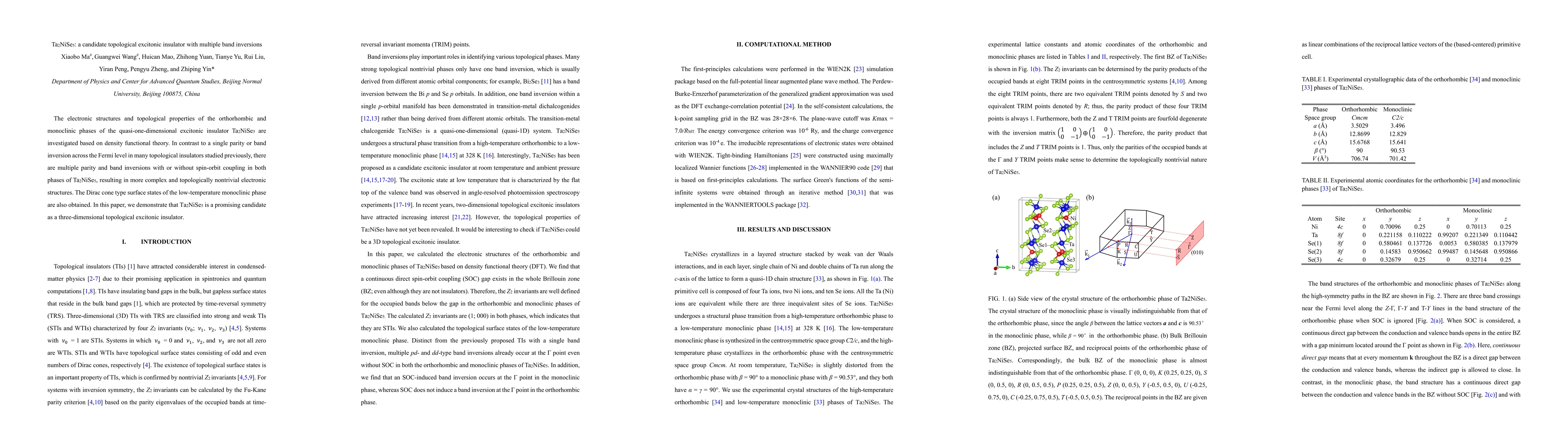Thumbnail for Ta2NiSe5: a candidate topological excitonic insulator with multiple band
  inversions