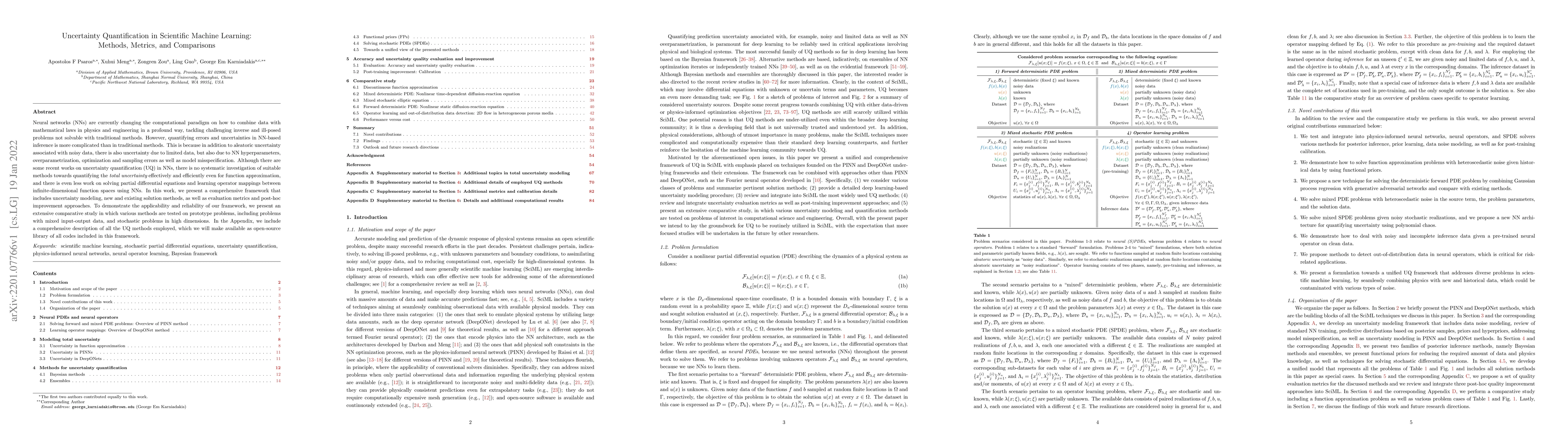 Thumbnail for Uncertainty Quantification in Scientific Machine Learning: Methods,
  Metrics, and Comparisons